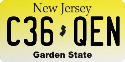 NJ license plate C36QEN