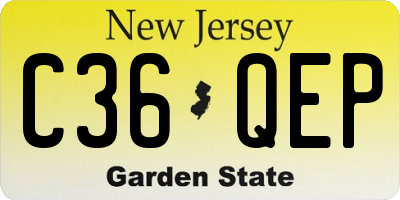 NJ license plate C36QEP