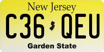 NJ license plate C36QEU