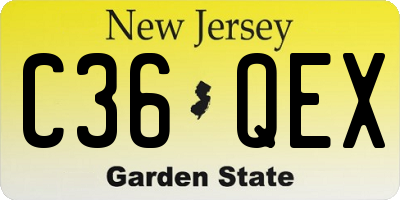 NJ license plate C36QEX