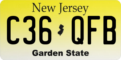 NJ license plate C36QFB