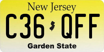 NJ license plate C36QFF