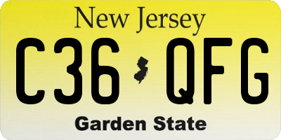 NJ license plate C36QFG