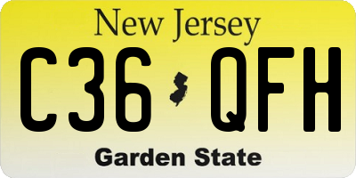 NJ license plate C36QFH