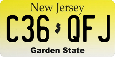 NJ license plate C36QFJ