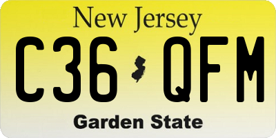 NJ license plate C36QFM