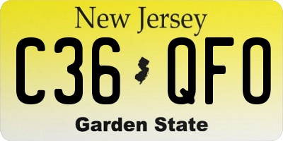 NJ license plate C36QFO