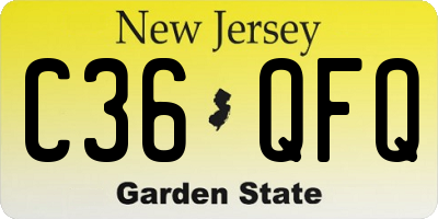 NJ license plate C36QFQ