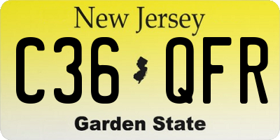 NJ license plate C36QFR