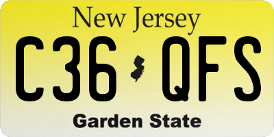 NJ license plate C36QFS
