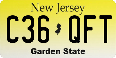 NJ license plate C36QFT