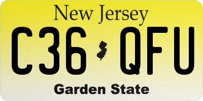 NJ license plate C36QFU