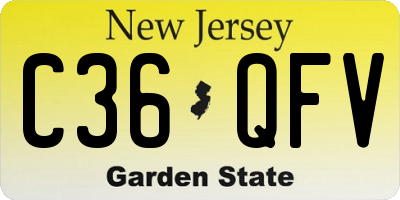 NJ license plate C36QFV
