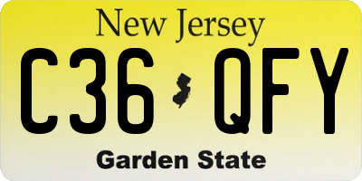 NJ license plate C36QFY