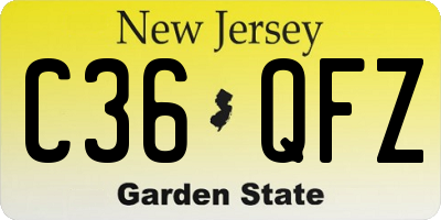 NJ license plate C36QFZ