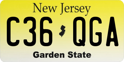 NJ license plate C36QGA