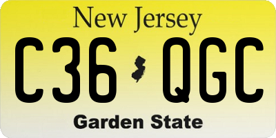 NJ license plate C36QGC