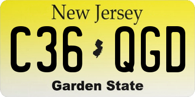 NJ license plate C36QGD
