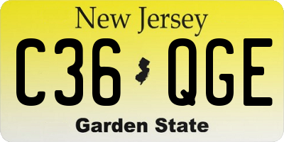 NJ license plate C36QGE