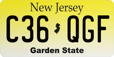 NJ license plate C36QGF