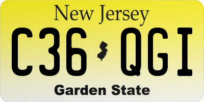 NJ license plate C36QGI