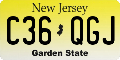 NJ license plate C36QGJ