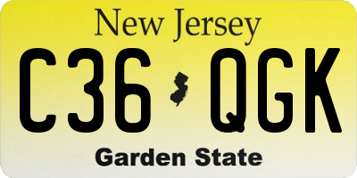 NJ license plate C36QGK
