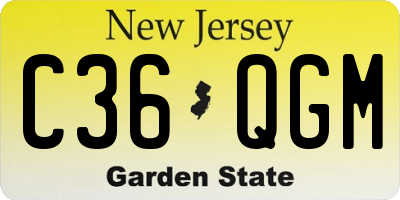 NJ license plate C36QGM