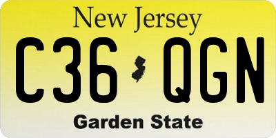 NJ license plate C36QGN
