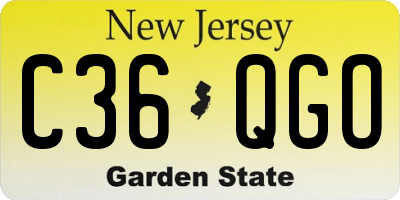 NJ license plate C36QGO