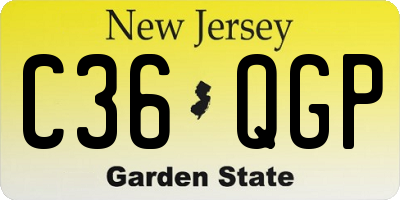 NJ license plate C36QGP