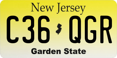 NJ license plate C36QGR