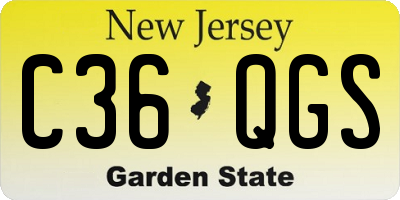NJ license plate C36QGS