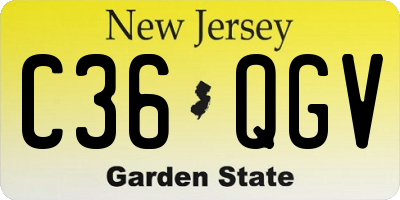 NJ license plate C36QGV