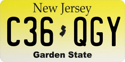 NJ license plate C36QGY