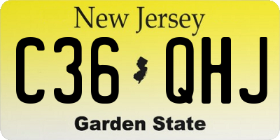NJ license plate C36QHJ