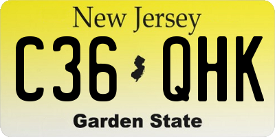 NJ license plate C36QHK