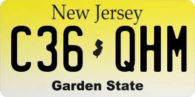 NJ license plate C36QHM