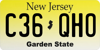 NJ license plate C36QHO