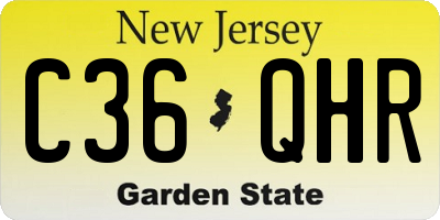 NJ license plate C36QHR