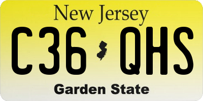 NJ license plate C36QHS
