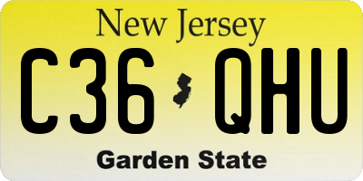 NJ license plate C36QHU