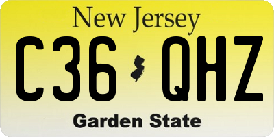 NJ license plate C36QHZ