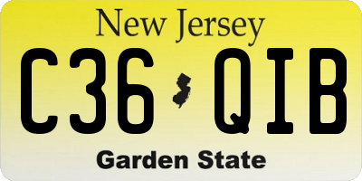 NJ license plate C36QIB