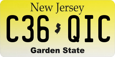 NJ license plate C36QIC