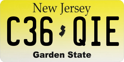 NJ license plate C36QIE