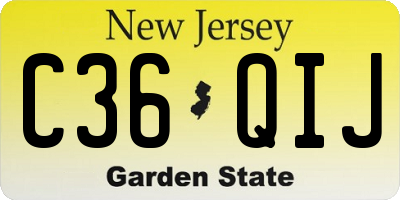 NJ license plate C36QIJ