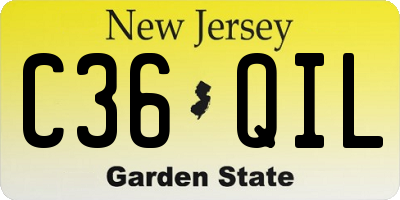 NJ license plate C36QIL