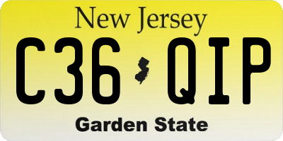 NJ license plate C36QIP