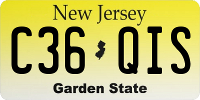 NJ license plate C36QIS